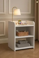Modern End Table with 2 Open Shelves | Multipurpose Bedside Table, Nig