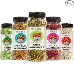 HARIBAS Mukhwas Mouth Freshener PACK OF 5 with sauf mouth freshener Gr
