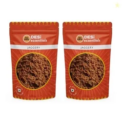 GO DESi Jaggery Powder 1 Kg Gur, Gud, Pure and Natural, 2 x 500 g