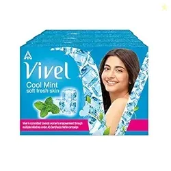 Vivel Cool Mint Soft Fresh Skin Soap, 600g (150g - Pack of 4), Soap fo