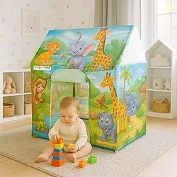 Kidsmate Jungle-Themed Play Tent for Kids | Lightweight & Foldable Pop