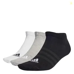 Adidas Unisex Polyester T SPW LOW 3P Sports Socks MGREYH/WHITE/BLACK (
