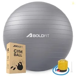 Boldfit Gym Ball for Exercise with Foot Pump for Workout Yoga for Women and Men Swiss for Balance Stability Training Fitness 55cm-Grey