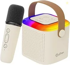 pTron Newly Launched Fusion Tunes 10W Mini Bluetooth Speaker, Wireless Karaoke Mic, 8Hrs Playtime, Vivid RGB Lights, Voice Effects, Multi-Play Modes B