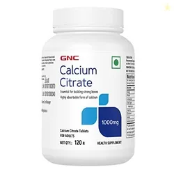 GNC Calcium Citrate 1000mg | 120 Veg Tablets | Most Absorbable Calcium | Improves Bone Strength & Density | Combats Age-Related & Postmenopausal Bone