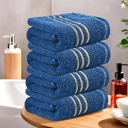 Kuber Industries Pack of 4 Soft Cotton Face Towels For Men & Women/Ladies | Easily Washable | Pocket Towels & Workout Gym Napkins For Men -Dark Blue