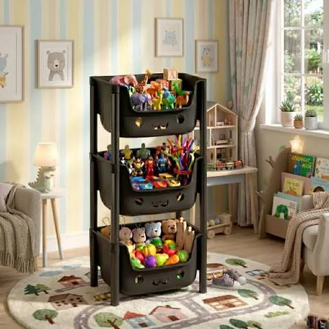 MAXTID multi layer Storage Cabinet for Neat Arrangement Storage Box (Black)