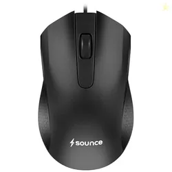 Sounce Pixel Wired Mouse with 1200 DPI Optical Sensor, USB Plug & Play, 1.25M Cable, Smooth Control, 50 Lakh Click Life for Laptop, Desktop & PC (Blac