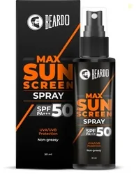 Beardo Max Sunscreen SPF 50 &amp; PA+++ Spray for Men | Non-greasy Spray for Men | Easy Application of Sunscreen for Oily Skin | UVA UVB Protection |
