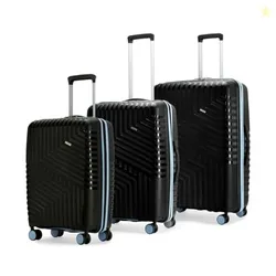 LAttitude By Provogue Core Set of 3 Trolley Bags Cabin + Medium + Large Polypropylene Hard Suitcase, 8 Spinner Wheels, Recessed Number Lock, Luggage f