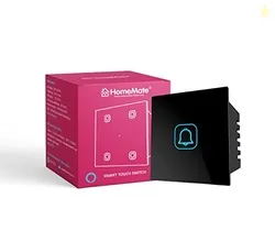 HomeMate NON Smart Touch Switch Bell - Black| Elegant Design | Easy Installation