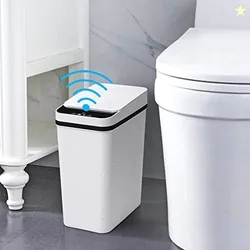 Anborry Bathroom Smart Touchless Trash Can 2.5 Gallon Automatic Motion Sensor Rubbish Can with Lid Electric Waterproof Narrow Small Garbage Bin for Ki