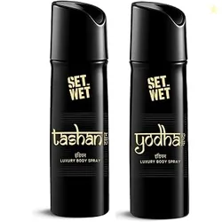 Set Wet Tashan & Yodha Indian Luxury Body Spray I Long Lasting Body Spray for Men I Manly & Luxury Fragrance for Men, 150ml Pack of 2