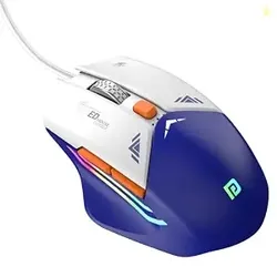 Portronics Vader Wired Gaming Mouse with 6 Buttons Thumb Support, Adjustable DPI (6400 Max), RGB Light Effects, Ergonomic Design, 1.5 m Long USB Cable for Laptop & PC (Blue)