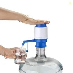Suzec H2O Hand Press Manual Water Pump Dispenser for 20 Litre Drinking Bottle Can for Home Office Outdoor (Support All Brand Bottles) Blue