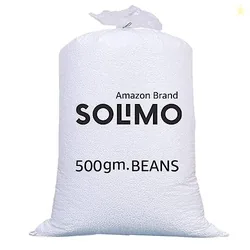 Amazon Brand - Solimo Beans Refill Pack Fillers for Bean Bag 500 Grams - White