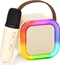 Toy Imagine Rechargeable Karaoke Mic with Speaker | Wireless Mini Portable Bluetooth Mic with RGB LED Lights | Singing Musical Toy & Birthday Gift for