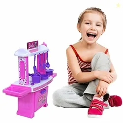 Toyzone Barbie Kitchen Set-45977|My Little Girls Toy|Kitchen Set for Kids|Barbie Kids Kitchen Chef|Role Play Set| Cooking Toy|Pretend Play Kitchen Acc