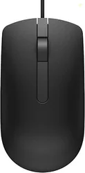 Dell MS116 Wired Mouse, 1000 DPI, Scrolling Wheel, 2 Buttons, 1 x USB, Optical LED Tracking, Plug and Play, Scrolling Wheel, Black