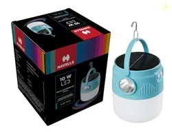 Havells Solar Lighthouse NXT 10W| 360 Light Distribution| 4000 mAh Lithium-Ion Rechargeable Battery| 2 Light Modes| Torch - Usage up to 7 Hours Multi-Function Canopy Light for Camping & Marketplace