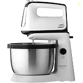 SHARP Stand Mixer EM-S34N-W (300W), 5-Speed, Turbo Mode, 3.4L SS Bowl, Multiple Hooks for Whisking and Dough Making