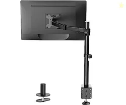 WALI Single Monitor Mount, Single Arm Desk,Desk Stand, Holds Screen Up to 32inch, 22lbs, Adjustable with C-CLAMP Designed for Home Office Application(