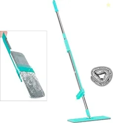 Lifelong Wet and Dry Floor Mop for Home Cleaning | 360 Rotating Flat Mop with Stainless Steel Handle & Microfiber Pads | Adjustable Pole, Reusable Wa