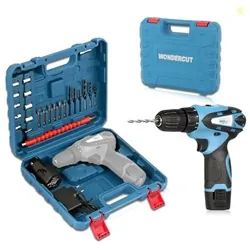 Wonder Cut 12V Cordless Drill Driver WC-CD1007-B |18 Settings |1450 RPM | 10Mm Keyless Chuck | LED Light | 2-Speed Mode | 1500Mah Battery | 2 Battery