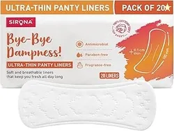 Sirona Daily Use Panty Liners for Women with Aloe Vera - Pack of 20, Liners | Cottony Soft Pantyliners Pad with Antimicrobial Properties | Ultra Thin