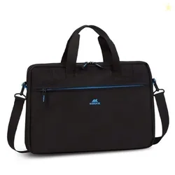 RivaCase Regent 8037 Black Laptop Bag 15.6" Inches Smart Design Durability for both Versatility and Style Briefcase for Macbook Laptop with Smart Orga