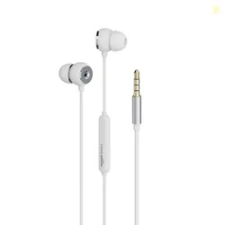 Amazon Basics Wired Earphones with 3.5mm Jack/Aux | in Ear Wired Earphones | Deep Bass, Tangle-Free Cable, Comfortable Fit | White