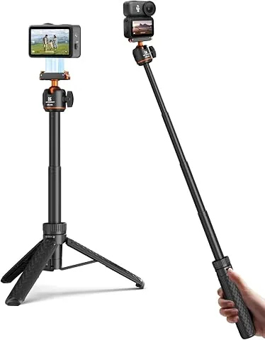 K&F Concept 25.6"/65cm Magnetic Quick Release Tripod for DJI Osmo Action 6 | 2-in-1 Extendable Handle Mini Travel Tripod for Osmo Nano, 360 Ball Head