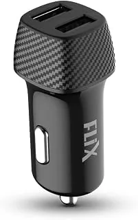 FLiX (Beetel) 2.4A Fast Charging Car Charger, Dual USB Type A connectors, Compatible with All Smartphones, Dashcams, Power Banks & Many More, Supports
