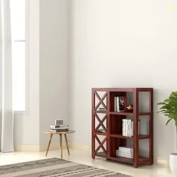 Amazon Brand - Solimo Salford Solid Sheesham Wood Bookshelf with 3 Shelves, Honey Finish