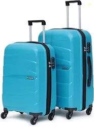 Set of 2 Check-in Medium & Cabin-66 & 57 CM, 360 Degree Rotating Wheels,Polypropylene Material,Hard Luggage with Telescopic Handle and Combination Loc