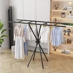 ALOXE Foldable Clothes Drying Stand for Home | Portable Cloth Dryer Stand | Balcony & Indoor Outdoor Laundry Rack (Tripod Design-Black)