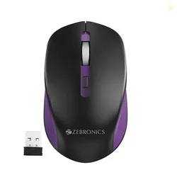 ZEBRONICS Jaguar, 2.4GHz, Wireless Mouse, 1600 DPI, Silent Operation, High Precision, 4 Buttons, 3 DPI, Comfortable & Ergonomic Design, for Mac | Lapt