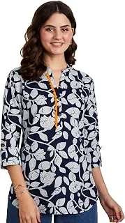 Women Cotton Printed Straight-fit Short Kurti (Available in Plus Sizes)
