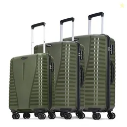 Aristocrat Airpro Set of 3 (Cabin+Medium+Large) Trolley Bags, Ivy Green | 8-Wheels, Polypropylene Case, Spacious, Combination Lock, Sturdy Zipper, Lig