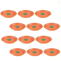 TrustBasket UV Treated Bottom Tray(Plate/Saucer) Suitable for 6 inch Plastic Pot - Terracotta Color - Set of 12