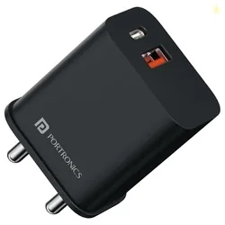 Portronics Adapto 20 Type C 20W Fast PD/Type C Adapter Charger with Fast Charging for iPhone 12/12 Pro/12 Mini/12 Pro Max/11/XS/XR/X/8/Plus, iPad Pro/