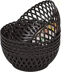 RATAN PLASTICWARE Cane Large Plastic Storage Basket for Fruits, Vegetables & Snacks  Decorative Woven Design for Kitchen, Dining Table & Home Use I P