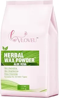 VLOVEU Wax Powder for Hair Removal for Women - 120 gm (Pack of 1) | Hair Removal Powder with Aloevera | Painless Herbal Wax Powder, All Skin Types Han