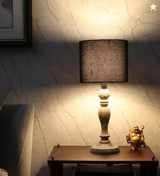 tu casa Mango Wood Table Lamp | Black Cotton Shade | Cobra Saffron Print Wooden Bedside Night Lamp for Bedroom Living Room Study | Home Dcor & Giftin