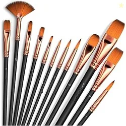 Eclet Set of 12 Professional Artist Paint Brush for Kids, Adults Fabulous for Canvas, Watercolor & Fabric - for Beginners and Professionals - Great fo