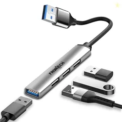 Frontech 4 in 1 Slim Multiport HUB Dock,1XUSB 3.0, 3X USB 2.0,Compact Metal Design, Upto 5 Gbps High Speed Data Transfer for Desktop,Laptop,Tablet etc