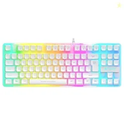 Ant Esports MK700 V2 Membrane TKL Wired Gaming Keyboard, 87 UV Coated Mechanical feel Keys Cool RGB Backlight Waterproof Keyboard for PC Laptop Mobile