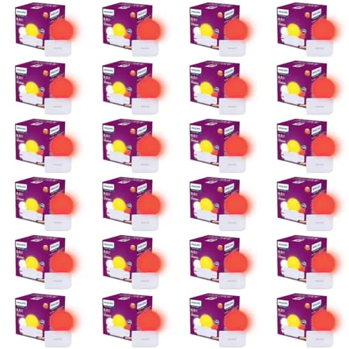 Philips 0.5W LED Bulb Red | Joy Vision Plug-and-Play LED Night Lamp | Night Light for Bedrooms & Corridors | 2-Pin Socket | Energy Saving, Long Life |