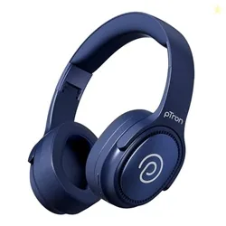 pTron Studio Pro w/ 65Hrs Playtime Wireless Over Ear Headphones with HD Mic, Dual Device Pairing, TruTalk AI-ENC Calls, Low-Latency Game & Music, 40mm Drivers, BT5.4, Type-C Fast Charging (Navy Blue)