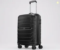 Aristocrat Liberty 8-Wheel Cabin Size Hard Case Trolley Bag, Jet Black | Durable Polypropylene Case, Lightweight, Combination Lock, Sturdy Zipper, Com